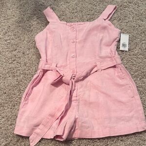 Old Navy Light Pink Linen Kids Romper